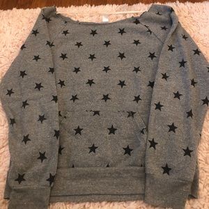 Alternative scoop neck sweatshirt with pocket